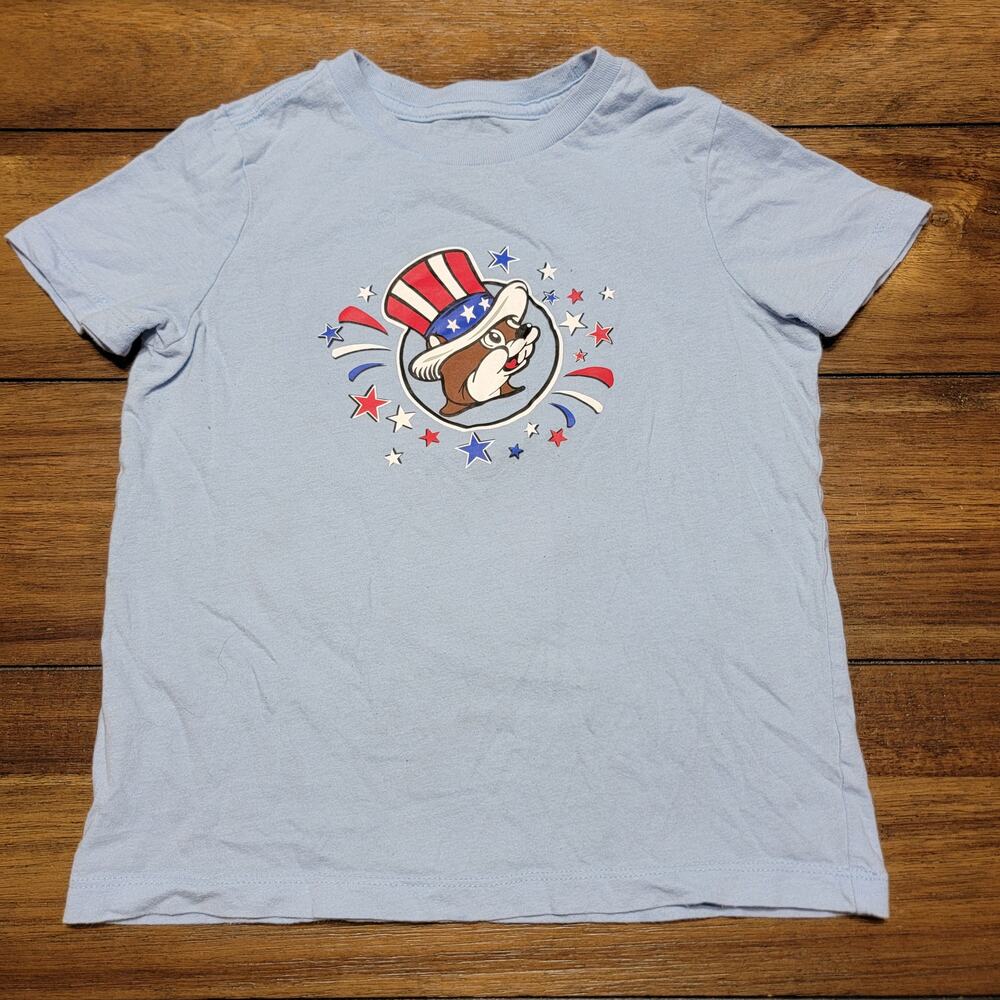 Buc-ee's Kids Blue Tee "Sweet Land Of Liberty" - Size YXS